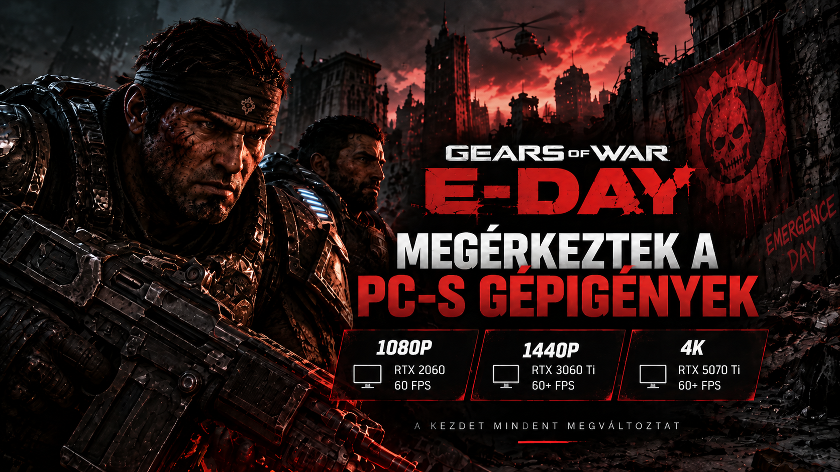 Gears of War E-Day gépigény
